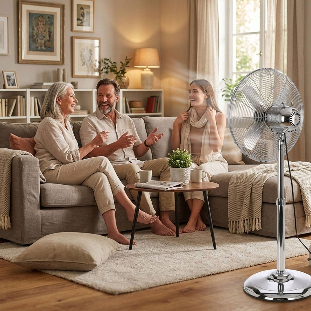 Ventilador de pie Ø45 cm 50W 3 velocidades cobre (5)