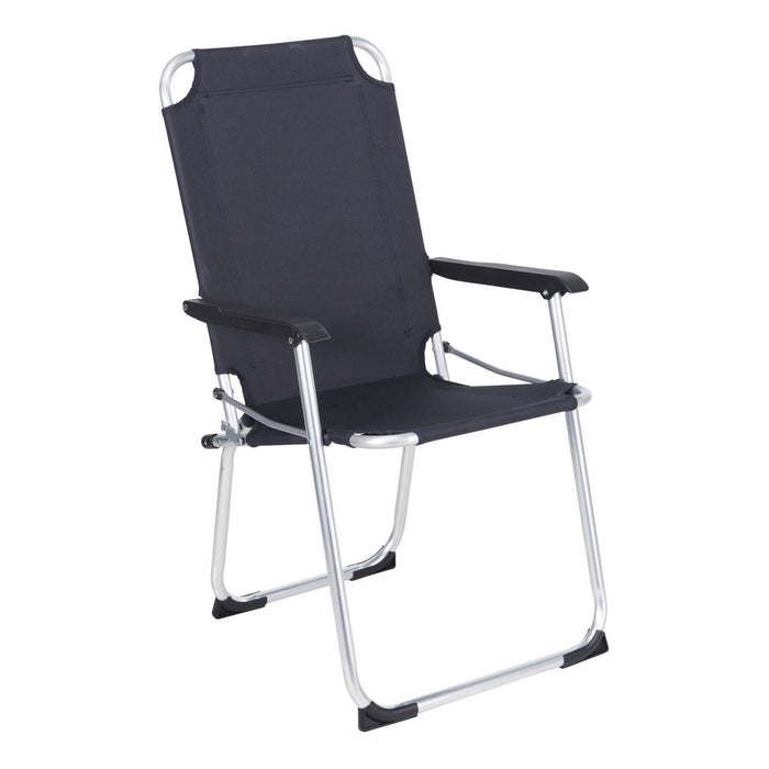 Silla camping aluminio poliéster 600D azul 53x54x90cm