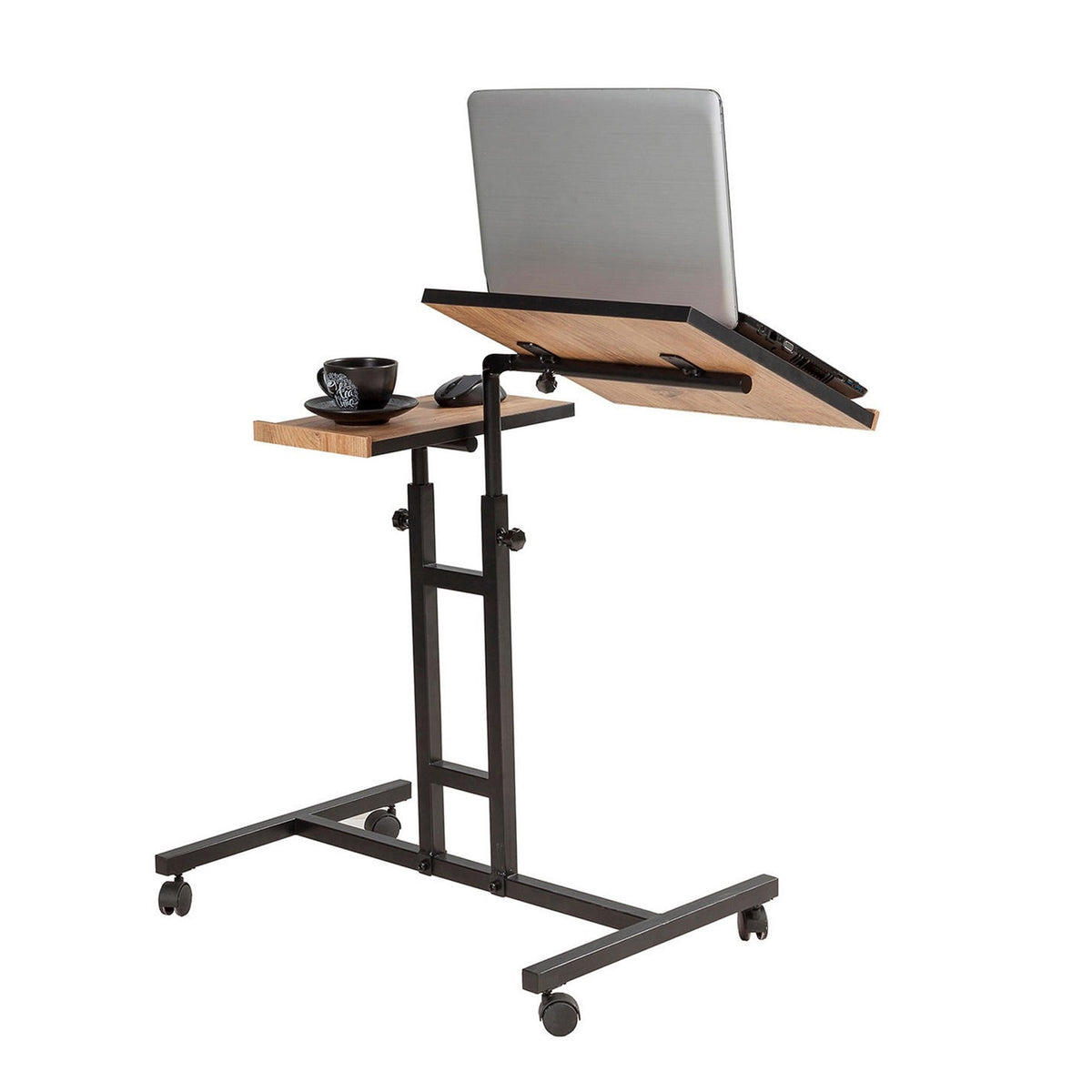 Mesa para portátil melamina pino atlántico y negro