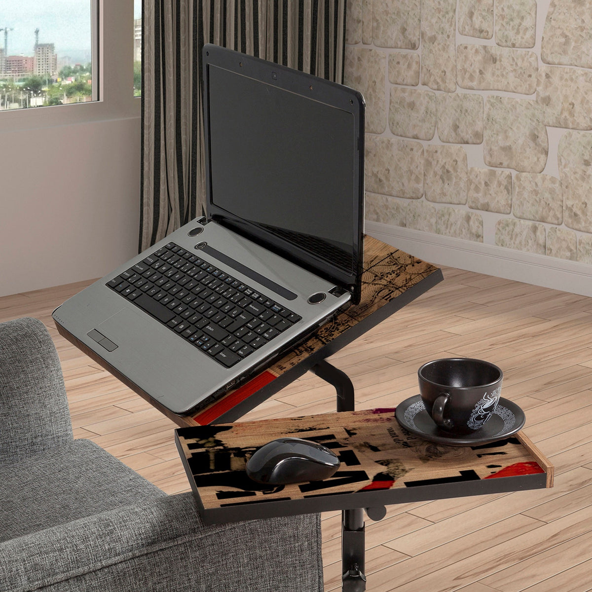 Mesa para portátil melamina pino atlántico y negro (5)