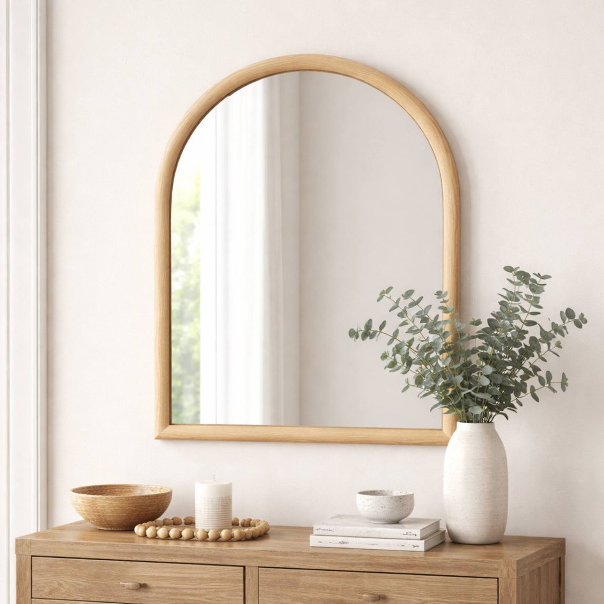 Espejo rectangular ovalado pared 70x50cm marco madera (4)