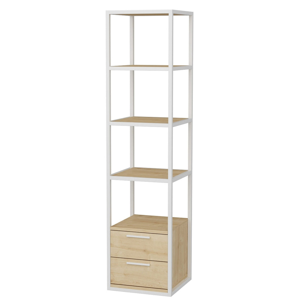 Librería melamina blanco y roble 39x39x160cm