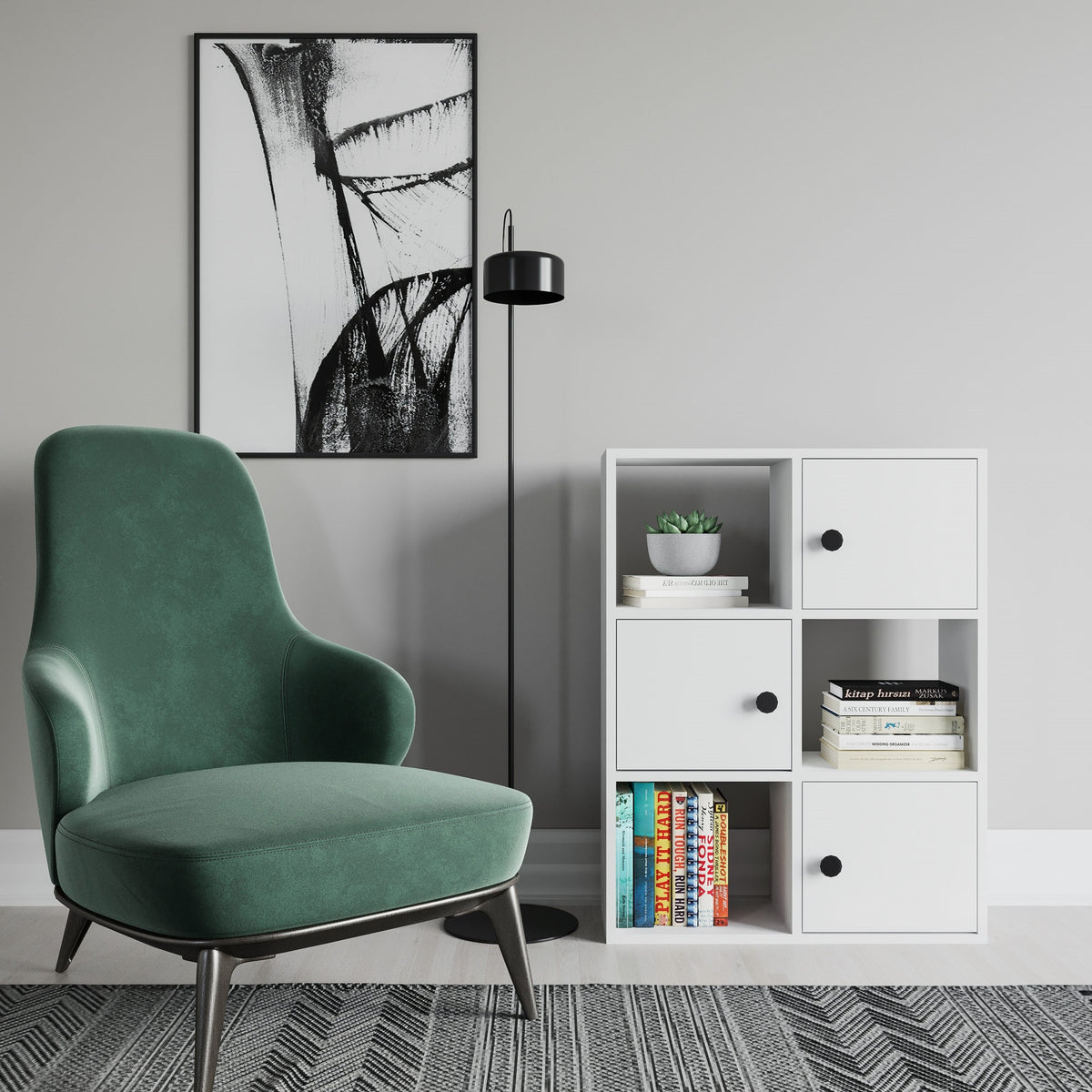Librería melamina color blanco 72x25x93cm (3)