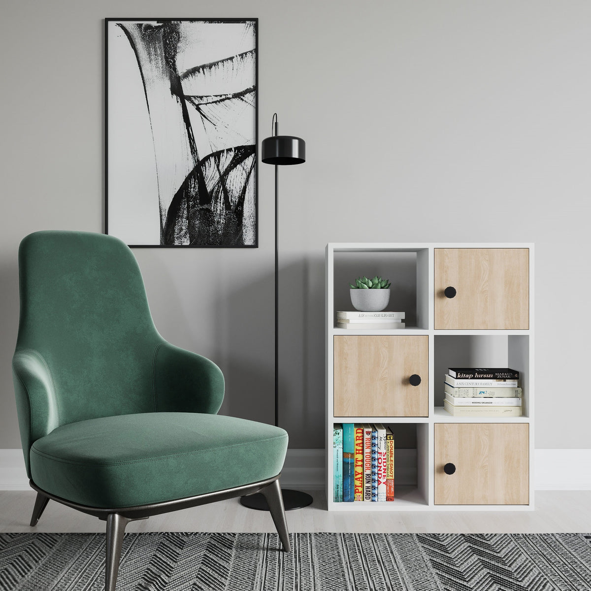 Librería melamina color blanco 72x25x93cm (3)