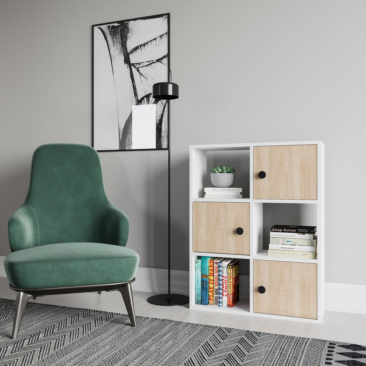 Librería melamina color blanco 72x25x93cm (4)