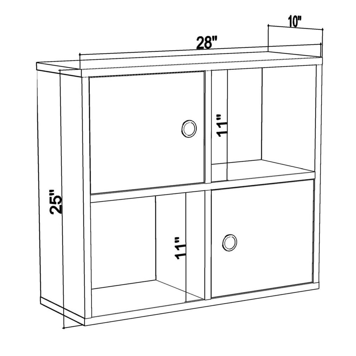 Librería melamina color blanco y roble 72x25x62,6cm (2)