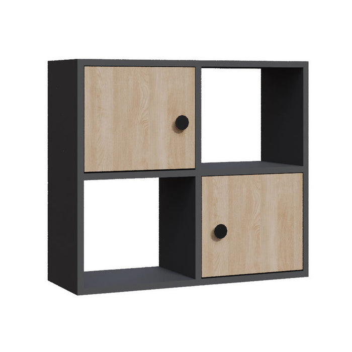 Librería melamina antracita 72x25x62,6 cm
