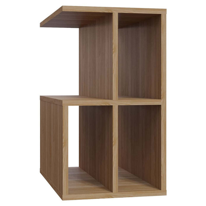 Mesa auxiliar melamina color roble