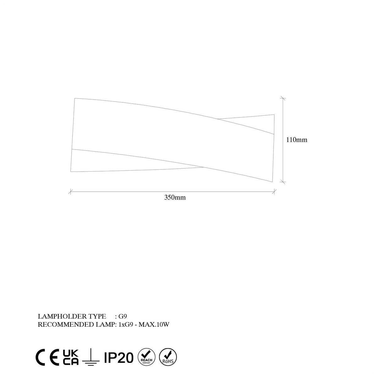 Aplique de pared metal negro 31x10x11 cm casquillo G9 (3)