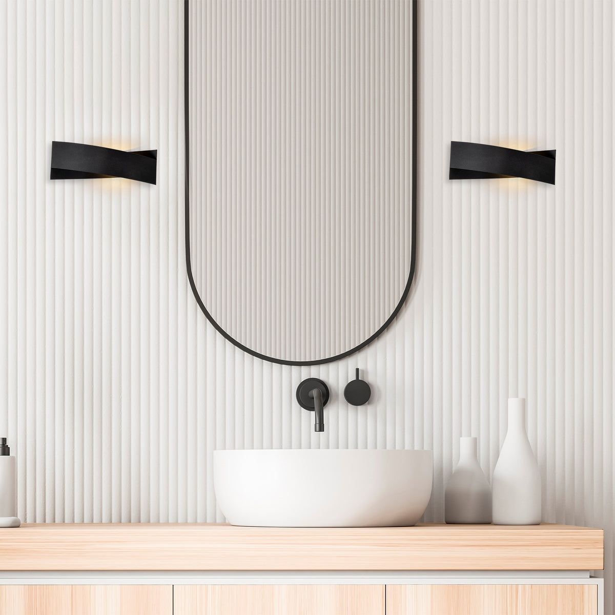 Aplique de pared metal negro 31x10x11 cm casquillo G9 (5)