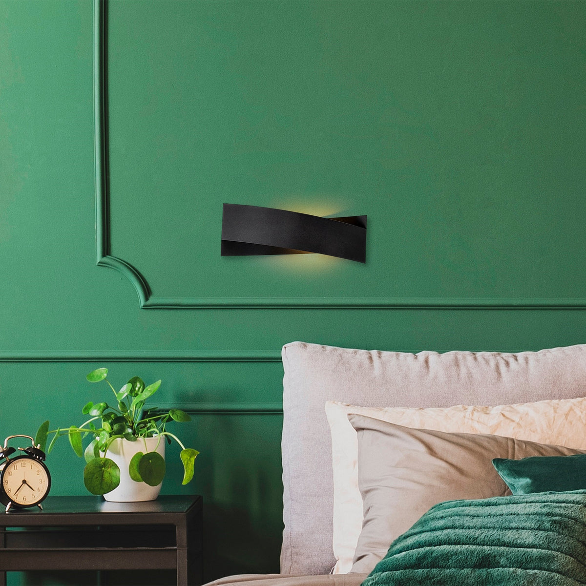 Aplique de pared metal negro 31x10x11 cm casquillo G9 (6)