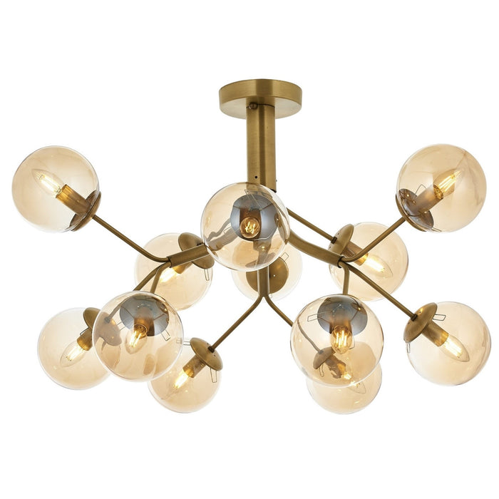 Lámpara de techo metal vintage 12 luces 60x80x80 cm casquillo E14