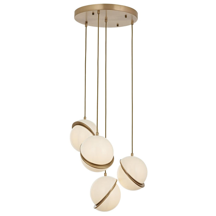 Lámpara techo metal blanco vintage Bled 110x40cm 4xE27