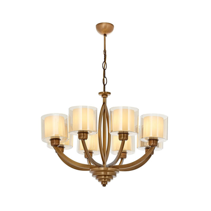 Lámpara techo 8 brazos metal crema vintage Bled 80x65cm