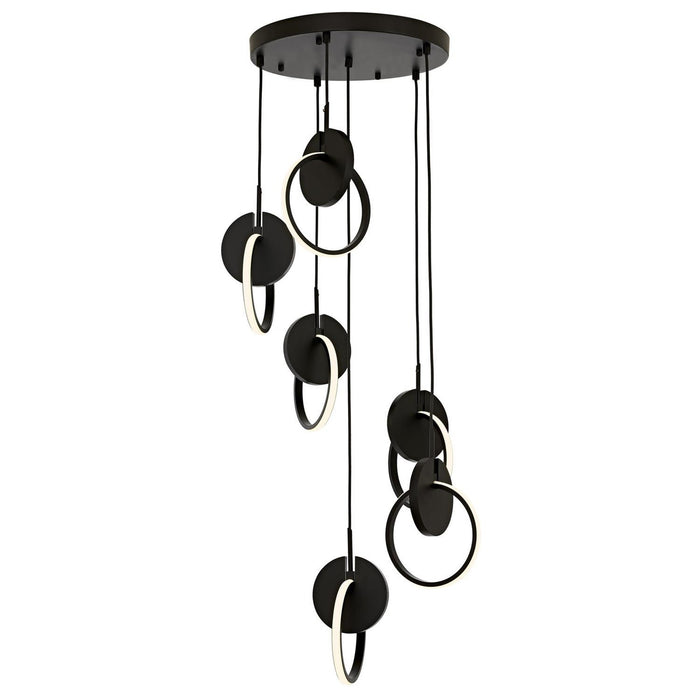 Lámpara de techo metal negro 6 luces LED 120x40x40 cm 3840Lm