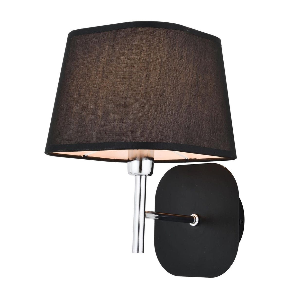 Aplique de pared metal negro 28x18x22 cm casquillo E14