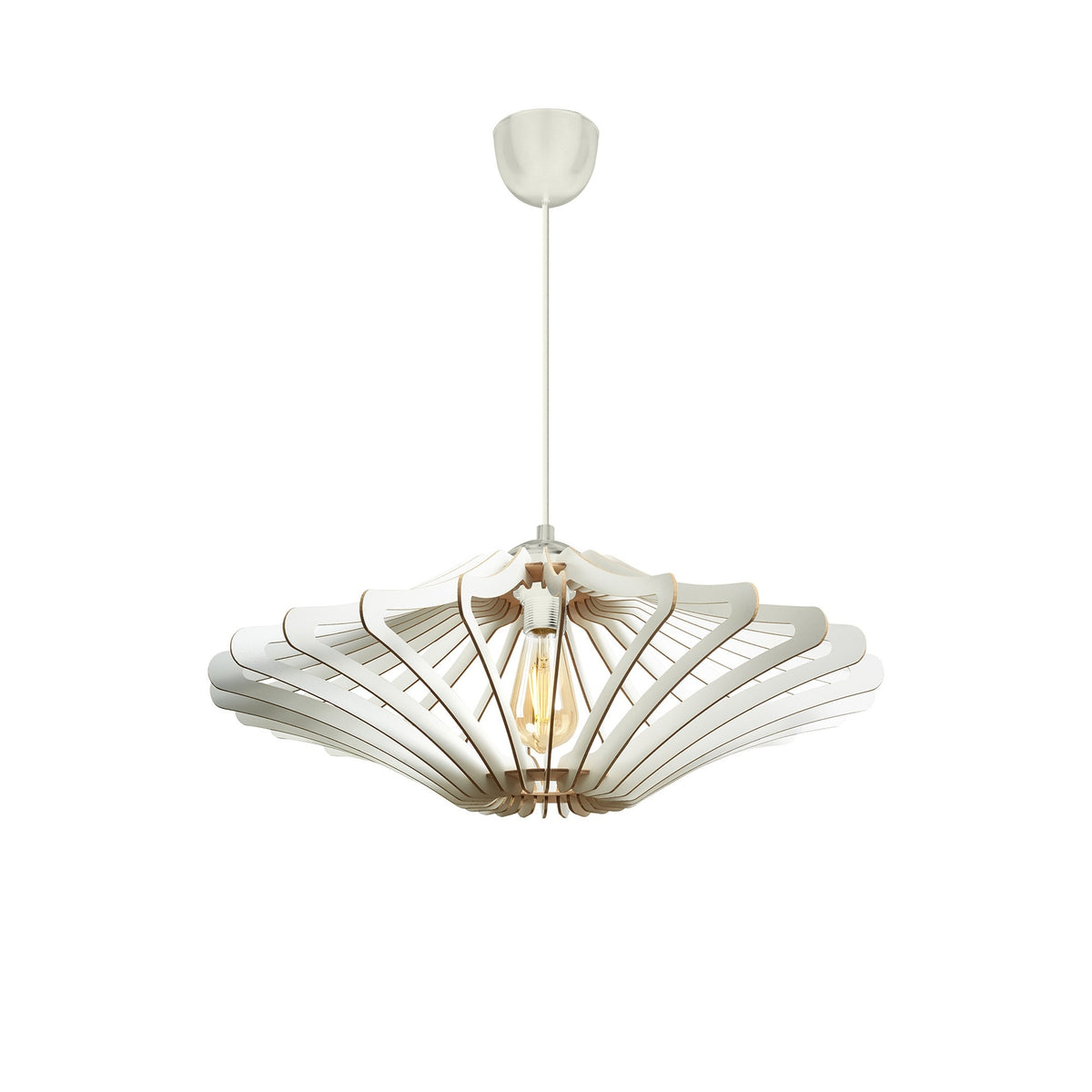 Lámpara de techo MDF blanco 59x59x55 cm casquillo E27 (2)