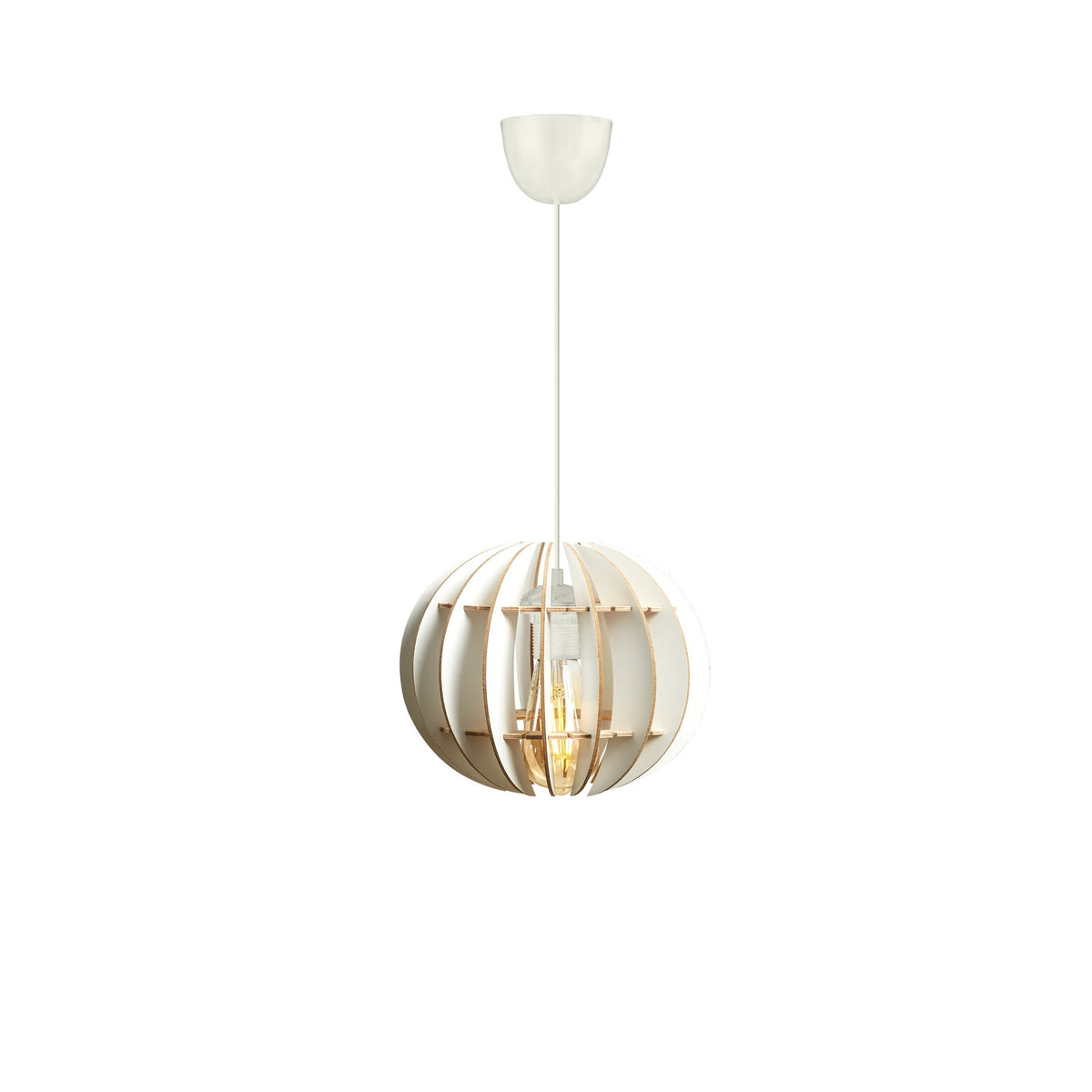 Lámpara de techo MDF blanco forma bola 20x20x60 cm casquillo E27