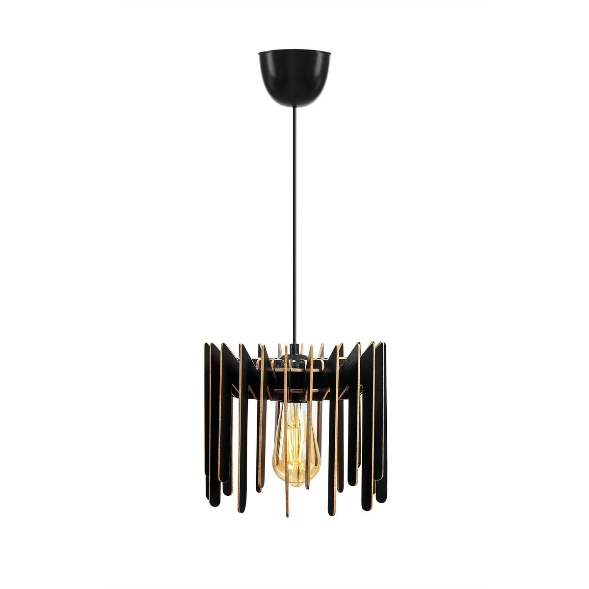 Lámpara de techo MDF negro 23x23x55 cm casquillo E27