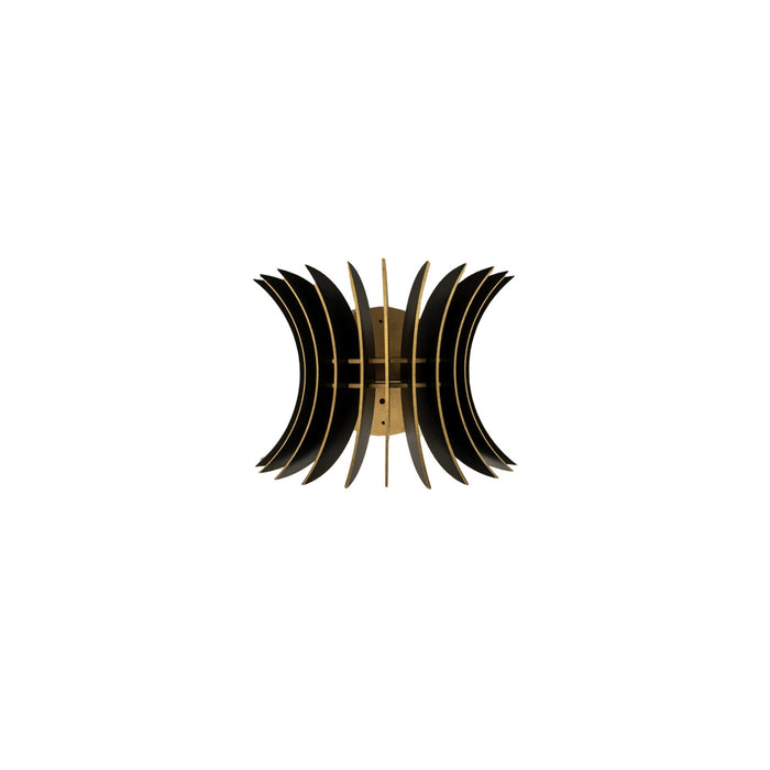 Aplique de pared MDF negro 20x28x20 cm casquillo E27