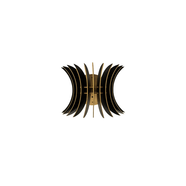 Aplique de pared MDF negro 20x28x20 cm casquillo E27