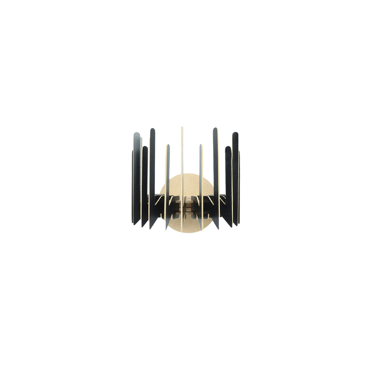 Aplique de pared MDF negro 20x24x22 cm casquillo E27