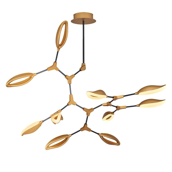 Lámpara de techo metal amarillo 10 luces LED 96x96x110 cm