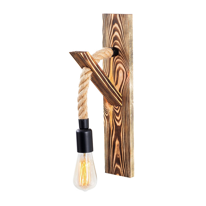 Aplique de pared madera natural 9x17x45 cm casquillo E27