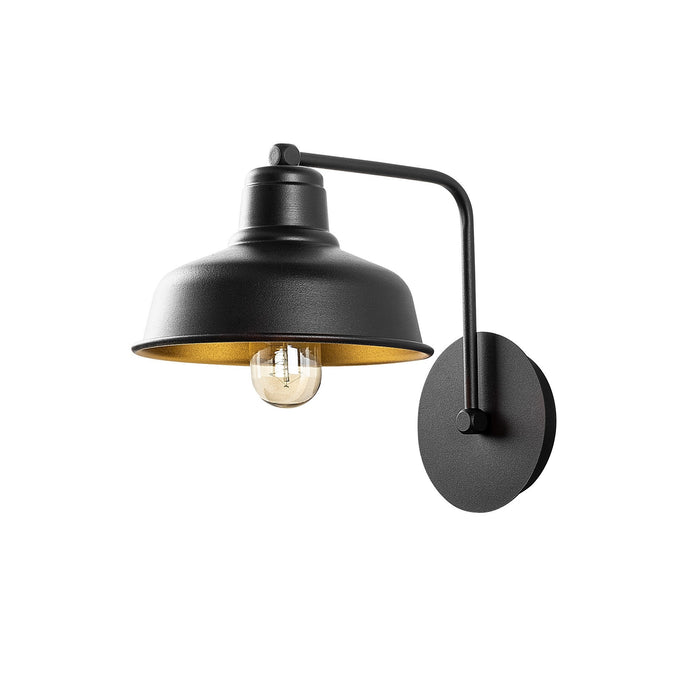 Aplique de pared metal negro 19x27x24 cm casquillo E27