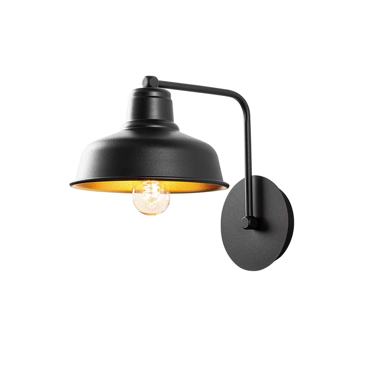 Aplique de pared metal negro 19x27x24 cm casquillo E27 (3)