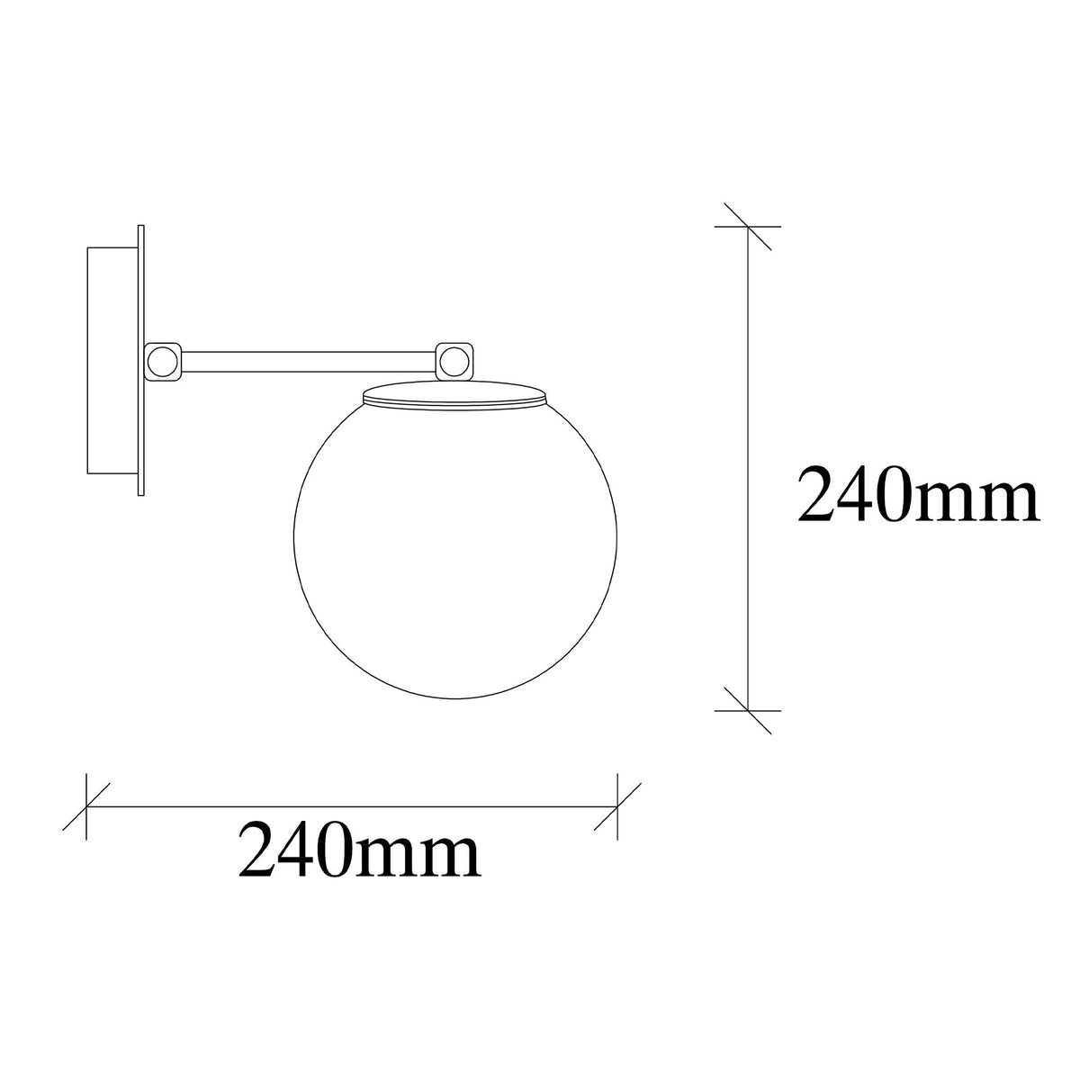 Aplique de pared metal negro 15x24x24 cm casquillo E27 (2)