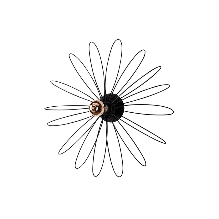 Aplique de pared metal negro 58x12x58 cm casquillo E27