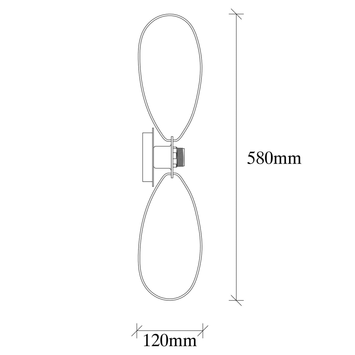 Aplique de pared metal negro 58x12x58 cm casquillo E27 (2)