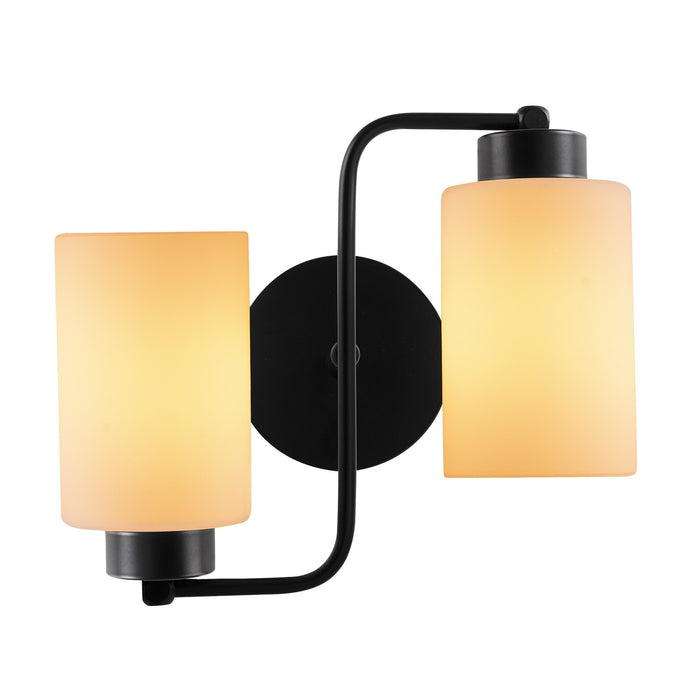 Aplique de pared metal negro 2 luces 32x32x28 cm casquillo E27