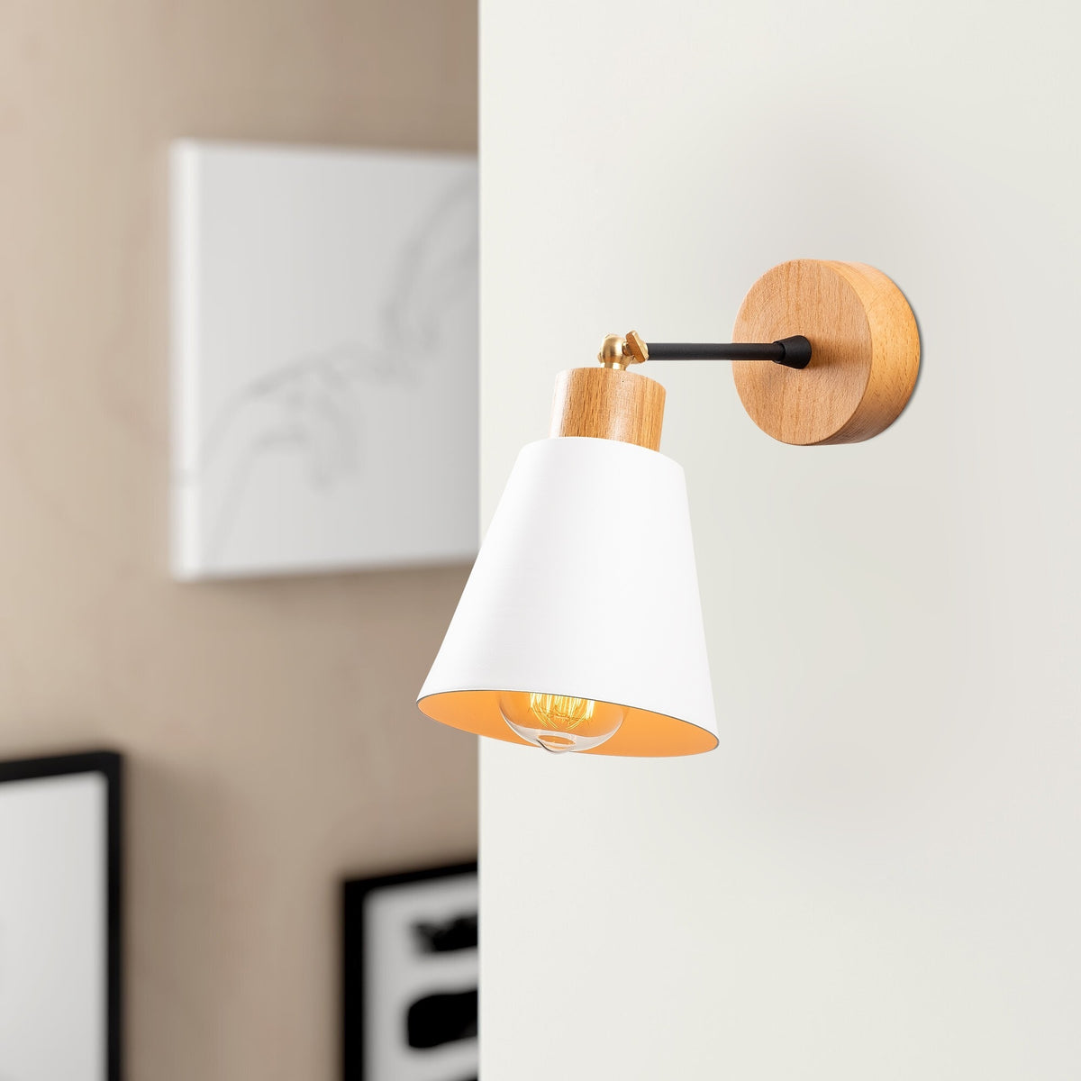 Aplique de pared metal blanco 14x14x25 cm casquillo E27 (5)