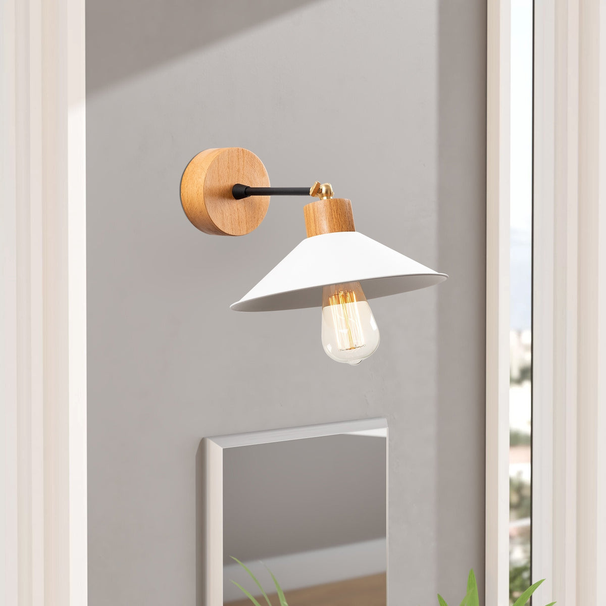 Aplique de pared metal blanco 24x24x20 cm casquillo E27 (5)