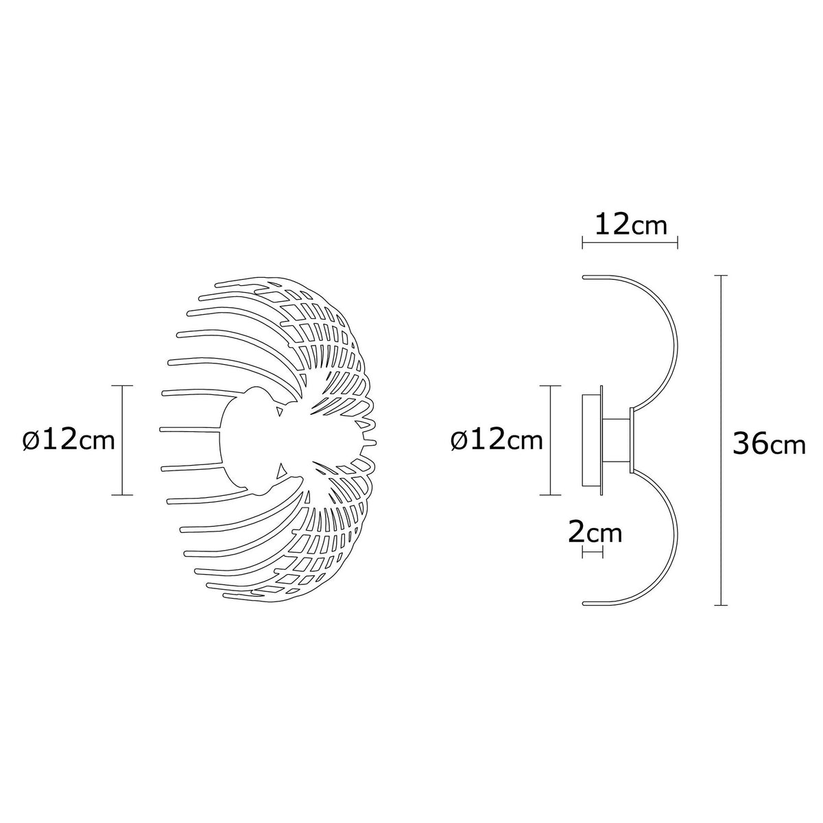 Aplique de pared hierro blanco 12x12x36 cm casquillo E27 (2)