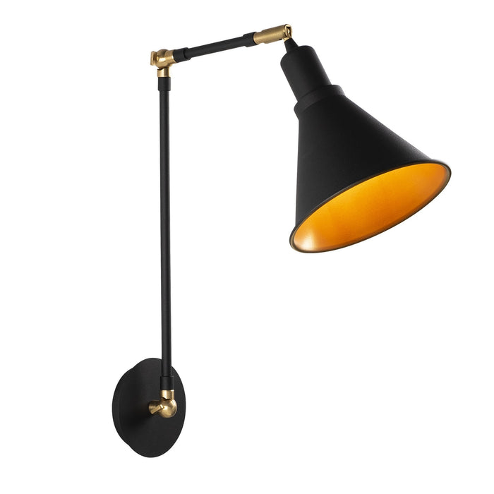 Aplique de pared metal negro 20x20x56 cm casquillo E27