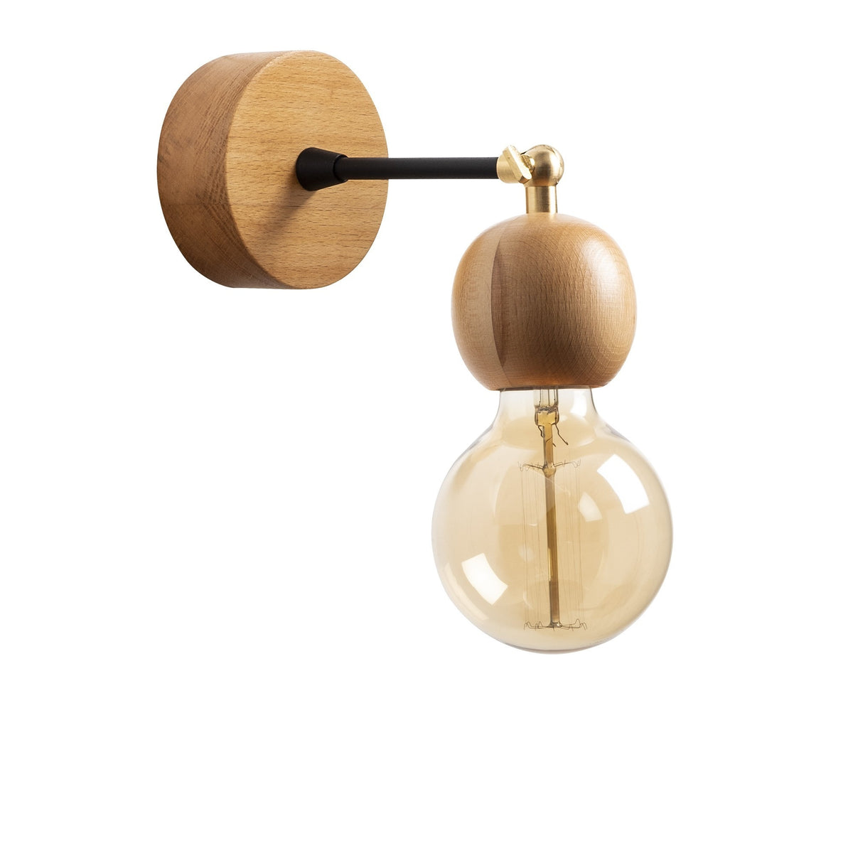 Aplique de pared madera natural 10x10x14 cm casquillo E27 (4)