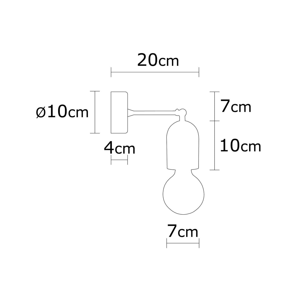 Aplique de pared madera natural 7x7x20 cm casquillo E27 (2)