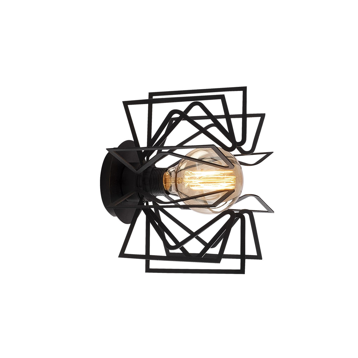 Aplique de pared metal negro 20x20x25 cm casquillo E27