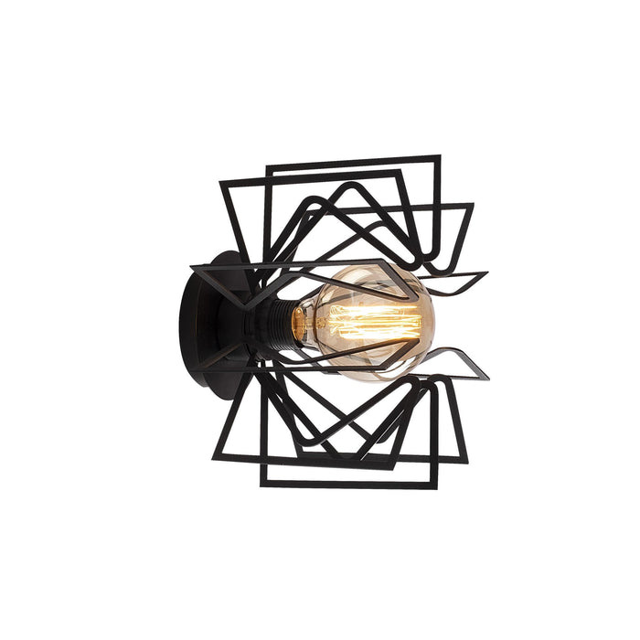 Aplique de pared metal negro 20x20x25 cm casquillo E27
