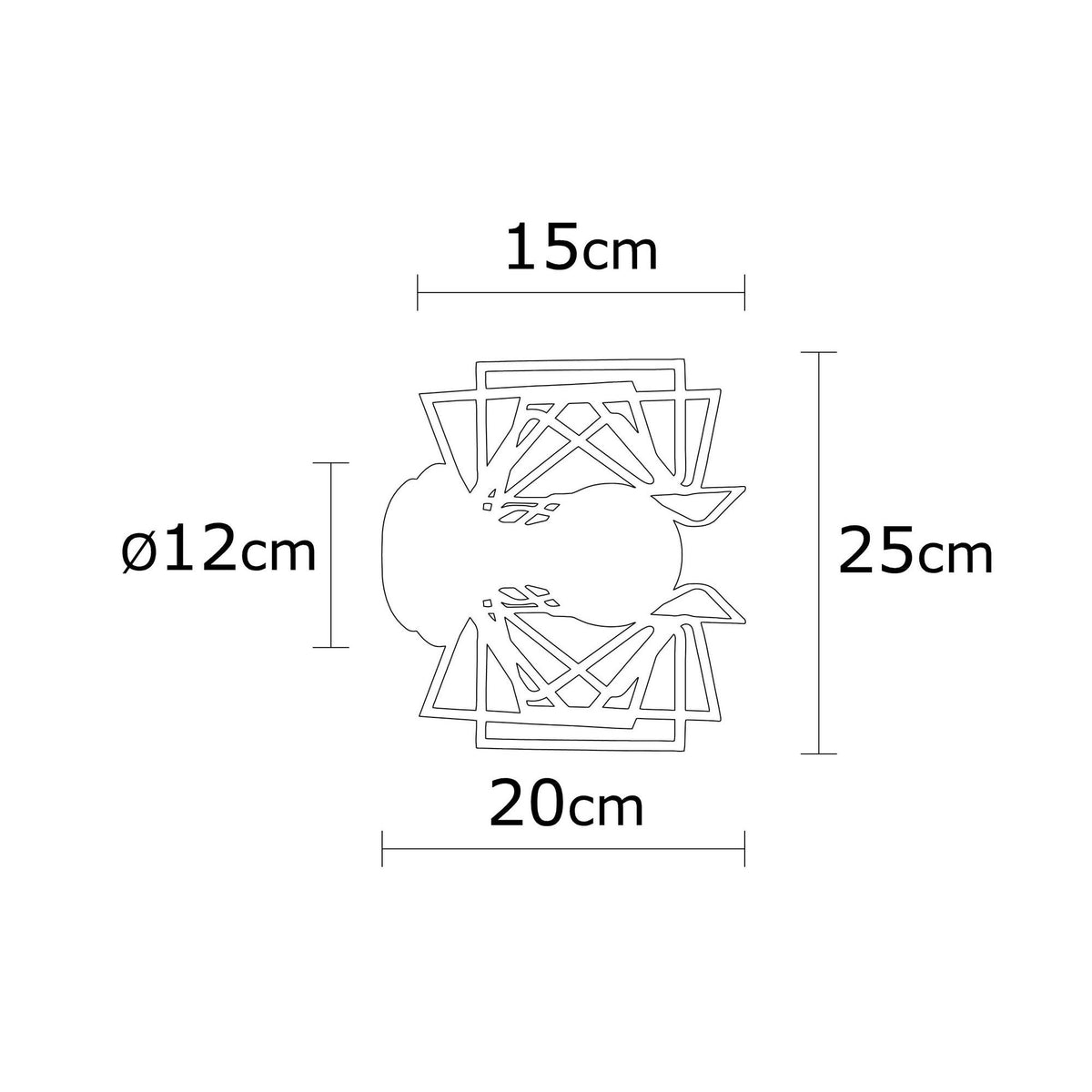 Aplique de pared metal negro 20x20x25 cm casquillo E27 (2)
