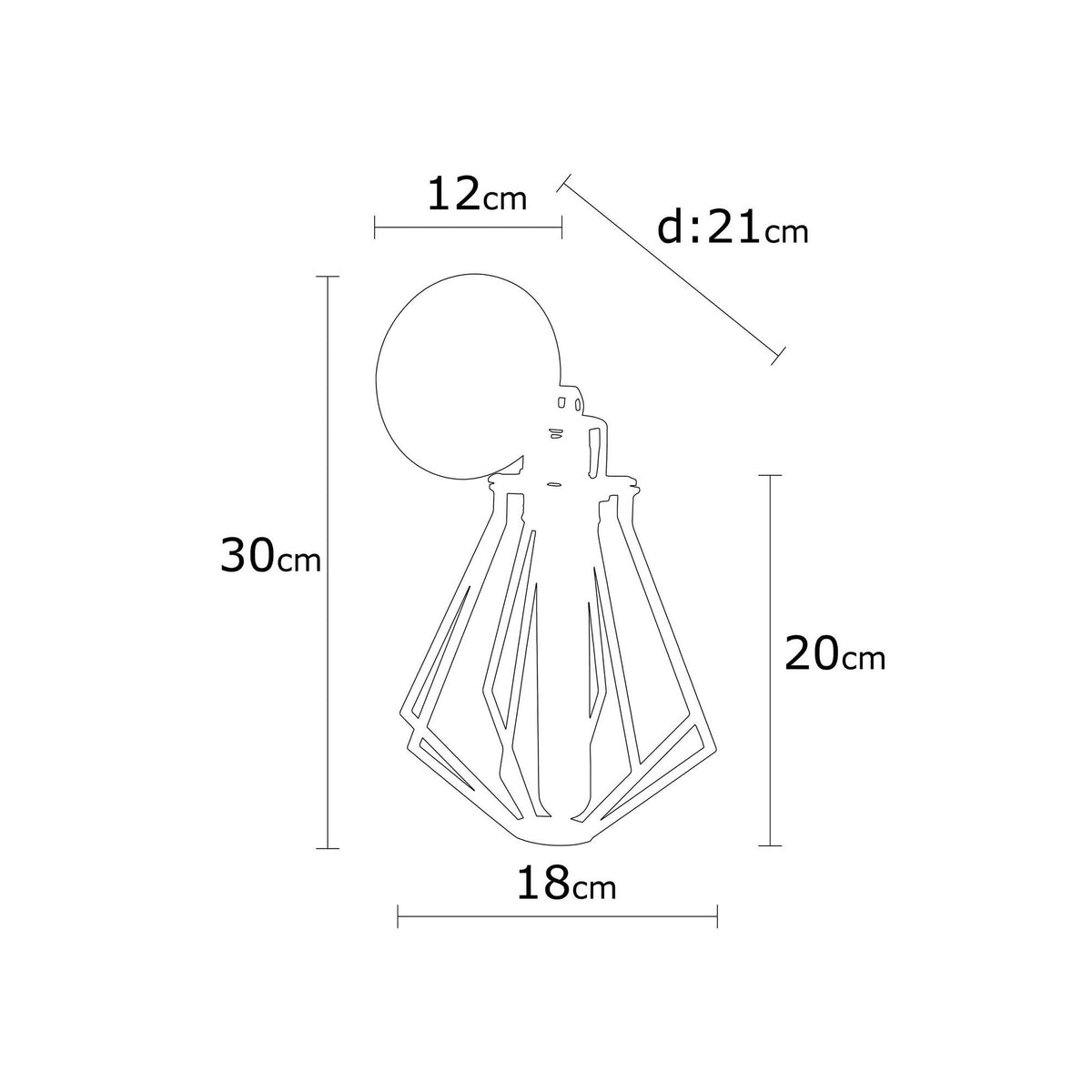 Aplique de pared metal negro 18x18x30 cm casquillo E27 (2)
