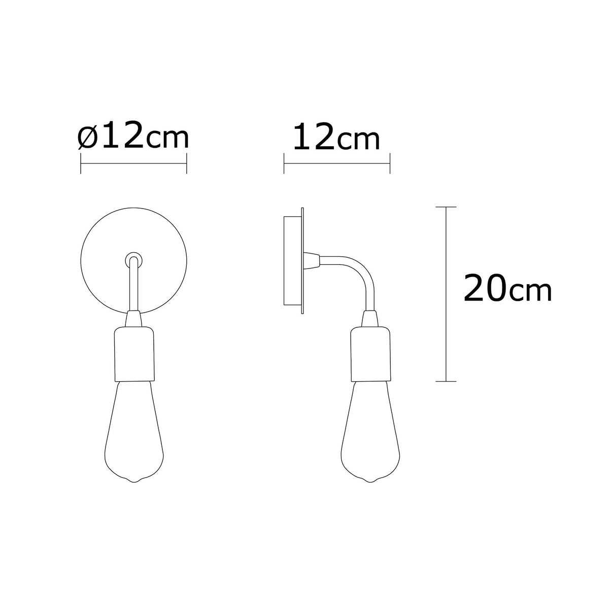 Aplique de pared metal cobre 12x12x20 cm casquillo E27 (2)