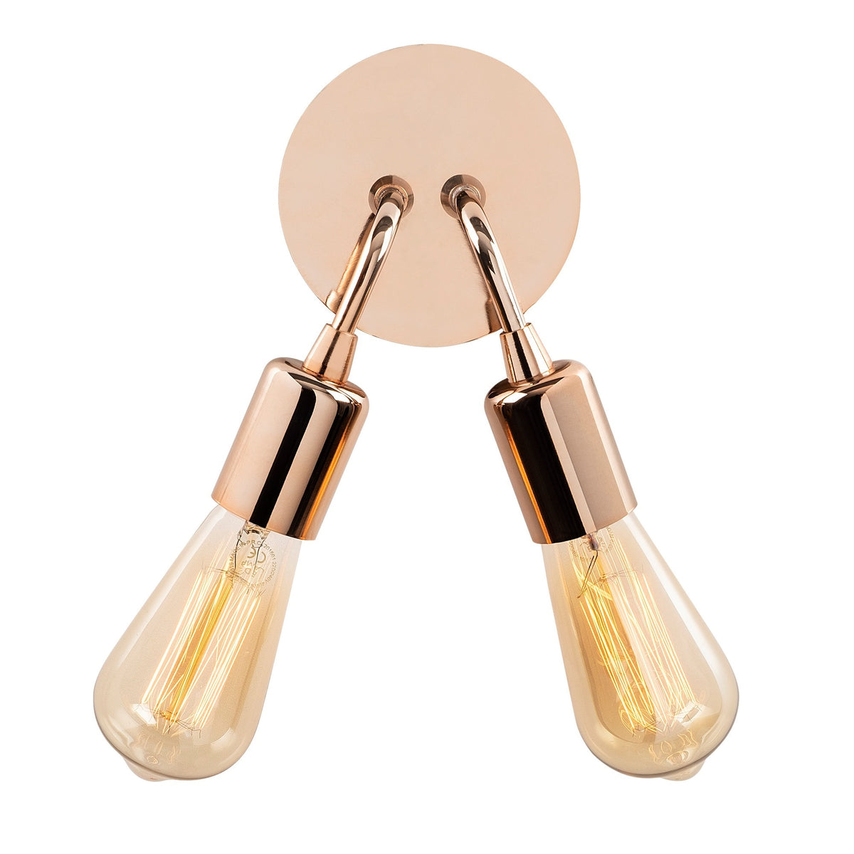 Aplique de pared metal cobre 14x14x20 cm 2 casquillos E27