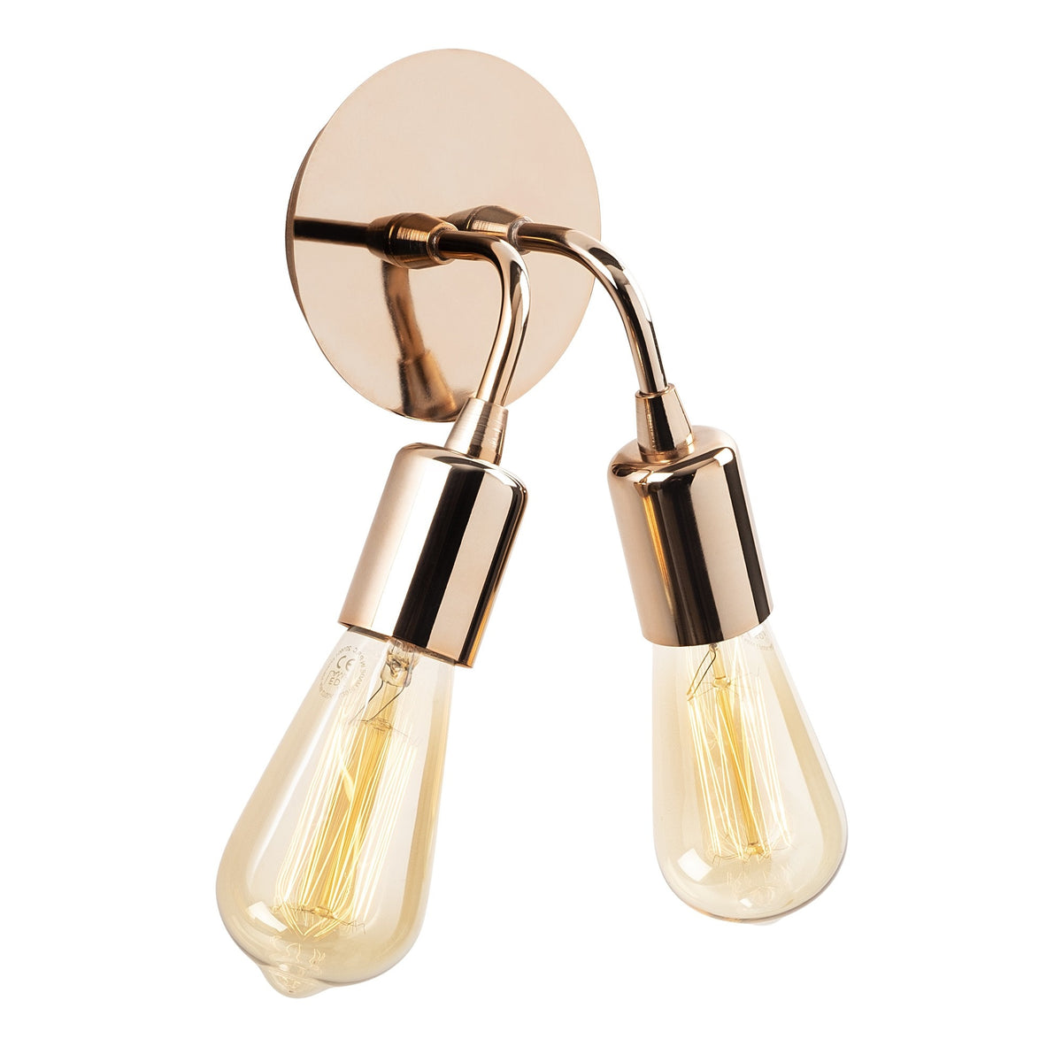 Aplique de pared metal cobre 14x14x20 cm 2 casquillos E27 (2)