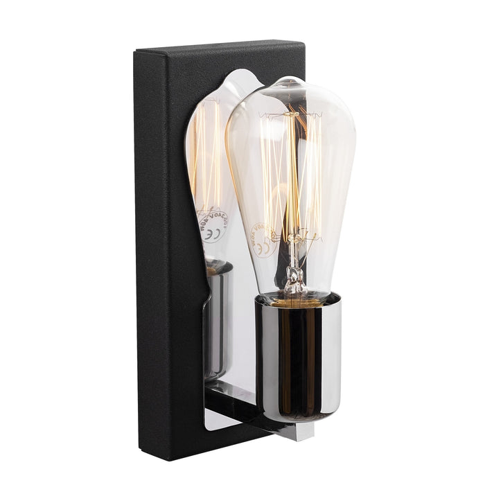 Aplique de pared metal negro 9x10x21 cm 3 casquillos E27