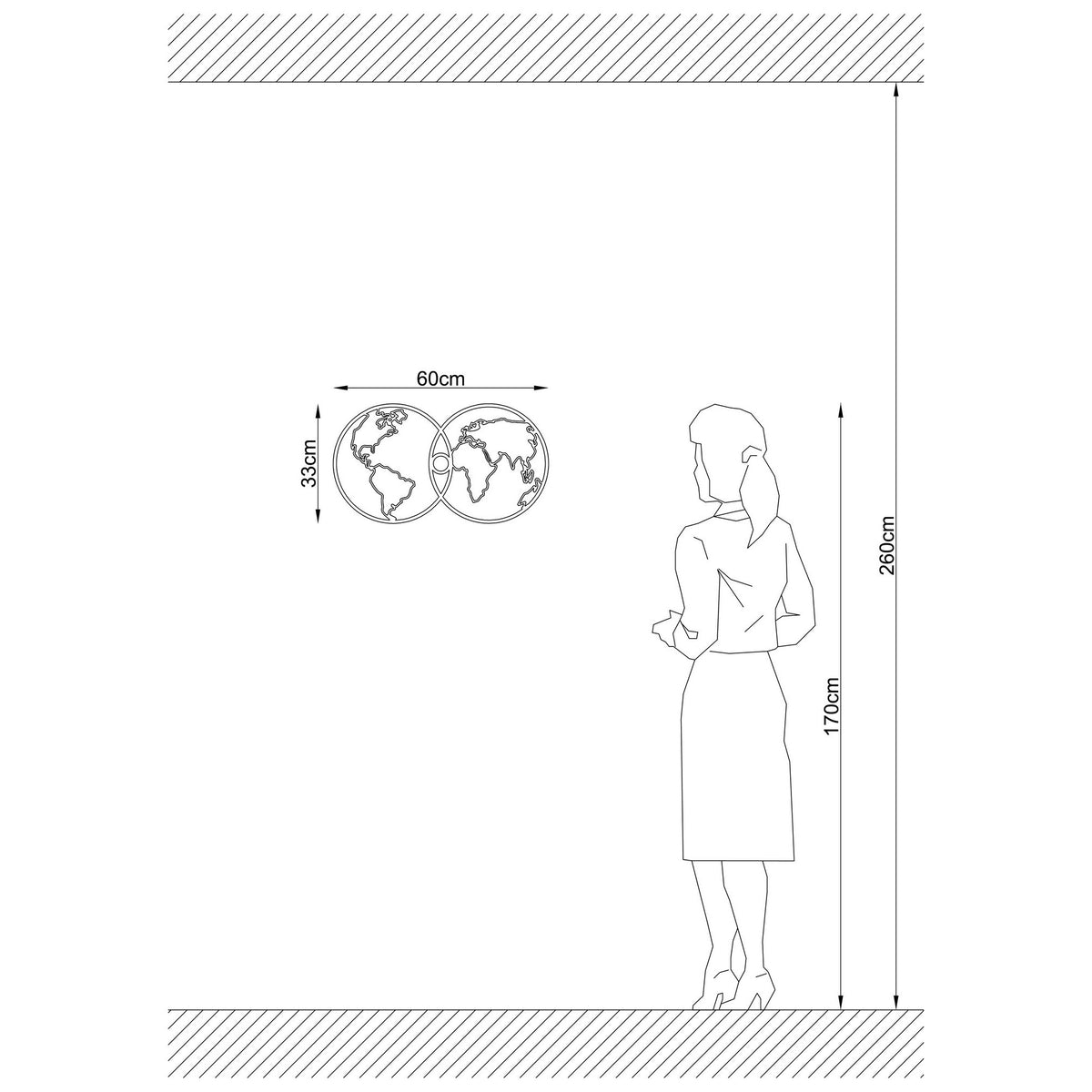 Aplique de pared MDF negro 60x12x33 cm casquillo E27 (2)