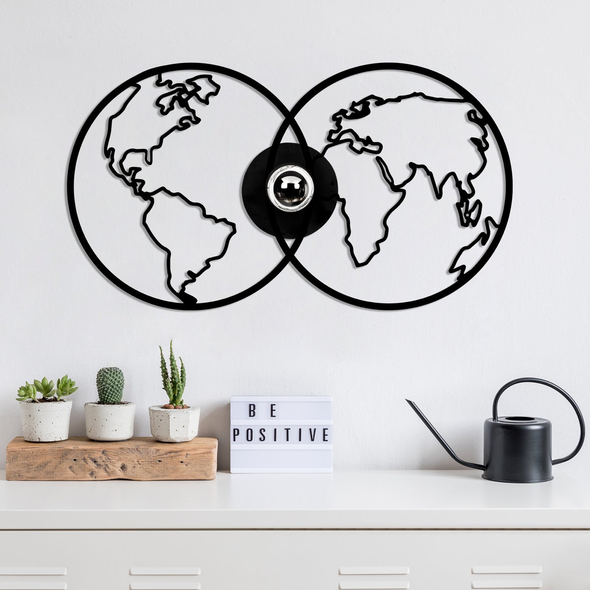 Aplique de pared MDF negro 60x12x33 cm casquillo E27 (7)